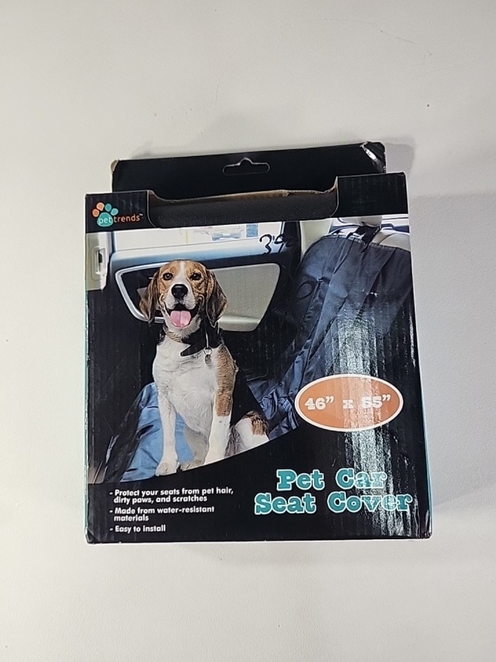 Pettrends Black Dog Car Seat Cover - Waterproof Back Seat Protector
